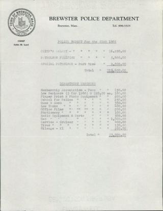 History of the Brewster Police Department