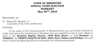 Annual Town Election Warrant